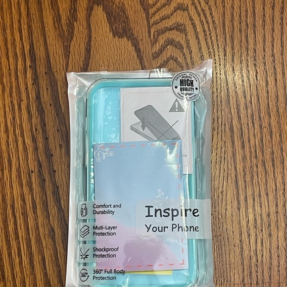 New iPhone 12 Pro Max Marble Phone Case w/ Screen Protector – Turquoise & Gold - Picture 10 of 11